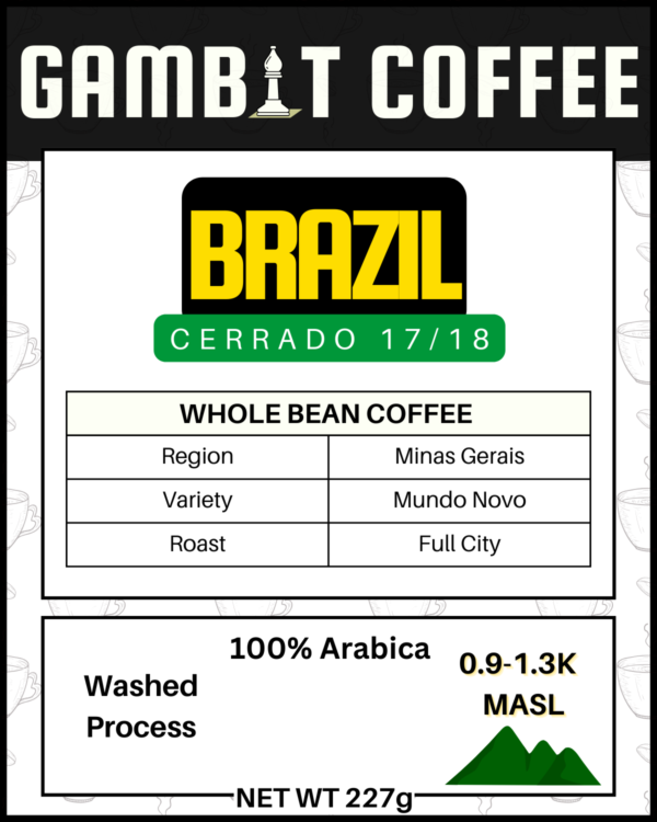 Brazil Cerrado 17 18 coffee label