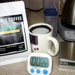 Equipment for AeroPress Recipe sitting on a counter.